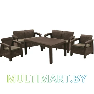 Набор садовой мебели Curver Corfu fiesta set 223230 (коричневый/серо-бежевый) 